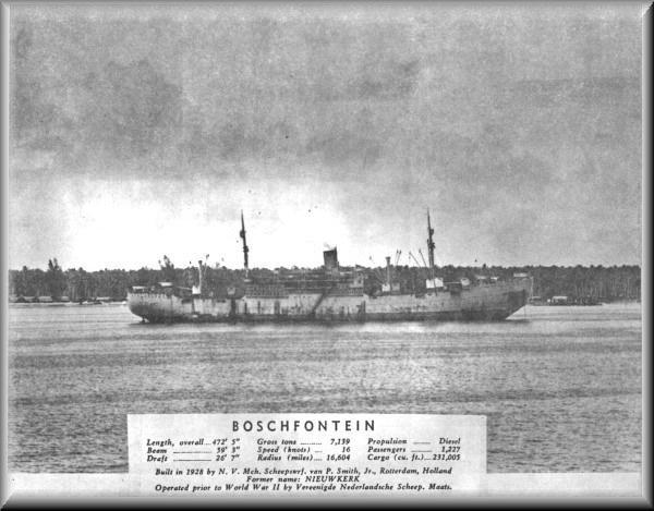 ms Boschfontein  1940/ 1945. Foto W.Visser.