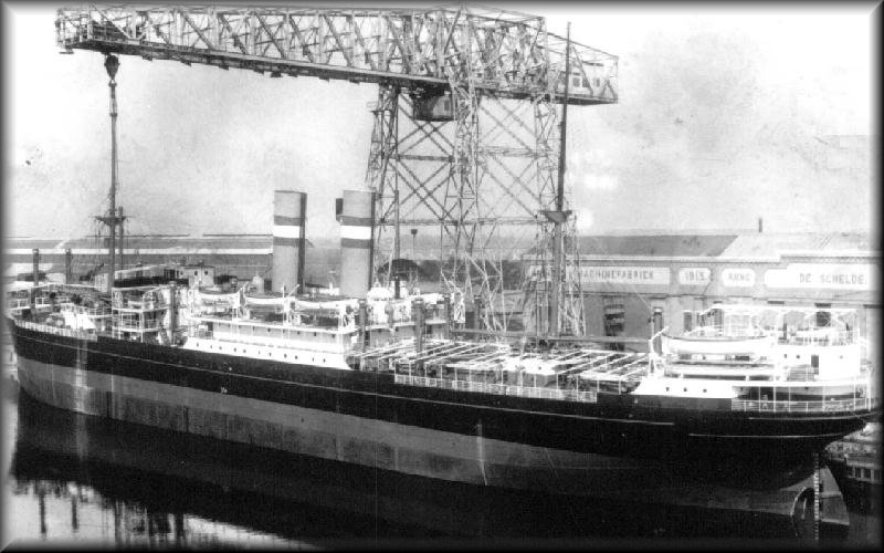 h18.  ss   Edam  aan de afbouw kade bij de werf De Schelde in Vlissingen.1921.