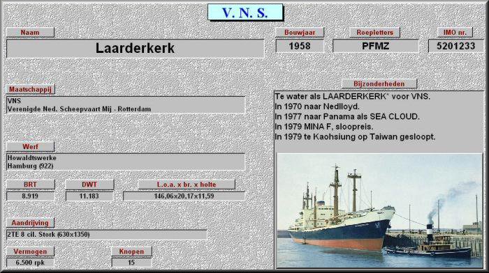 vns55. ms Laarderkerk.