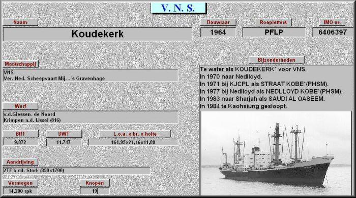 vns70. ms Koudekerk.